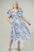 Francine Toile Sky Santana Tie Back Midi Dress Curve